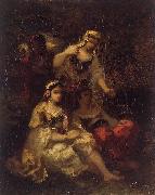 Narcisse Virgilio Diaz Four Spanish Maidens Spain oil painting artist
